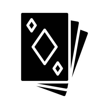 Katı tasarım içinde üç kart vektörü olan boş zaman kart oyunu