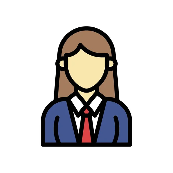 与行政有关的女孩 穿着可编辑笔划的办公室服装和领带矢量 — 图库矢量图片
