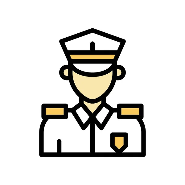 Administratieve Gerelateerde Bewaker Politie Man Met Uniform Cap Vector Met — Stockvector