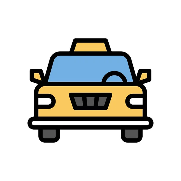 Voiture Taxi Administratif Connexe Pour Vecteur Voyage Avec Course Modifiable — Image vectorielle