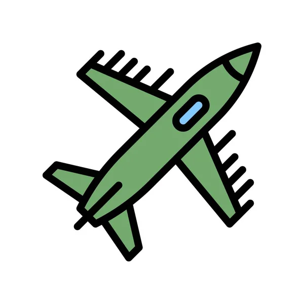 編集可能なストロークで空を飛ぶ管理関連の飛行機 — ストックベクタ
