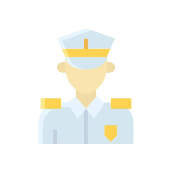 Administrative Related Warden Police Man Uniform Cap Vector Flat Design — Stock Vector