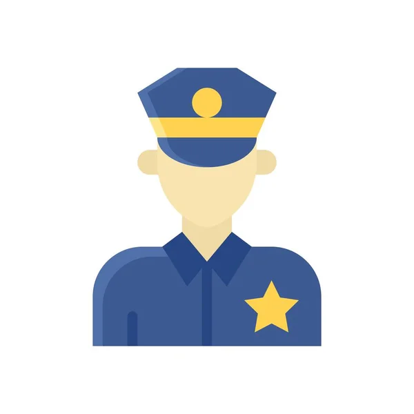 フラットデザインの制服とキャップベクトルを着た行政関連の警察官 — ストックベクタ
