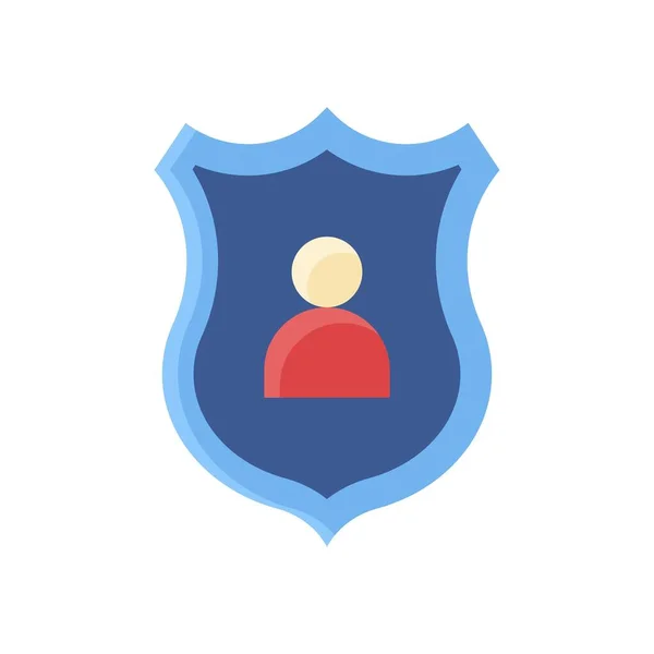 Адміністративний Символ Поліцейському Бейджі Вектор Плоскому Дизайні — стоковий вектор