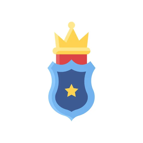 Coroa Relacionada Administrativa Chapéu Rei Vetor Emblema Polícia Design Plano — Vetor de Stock