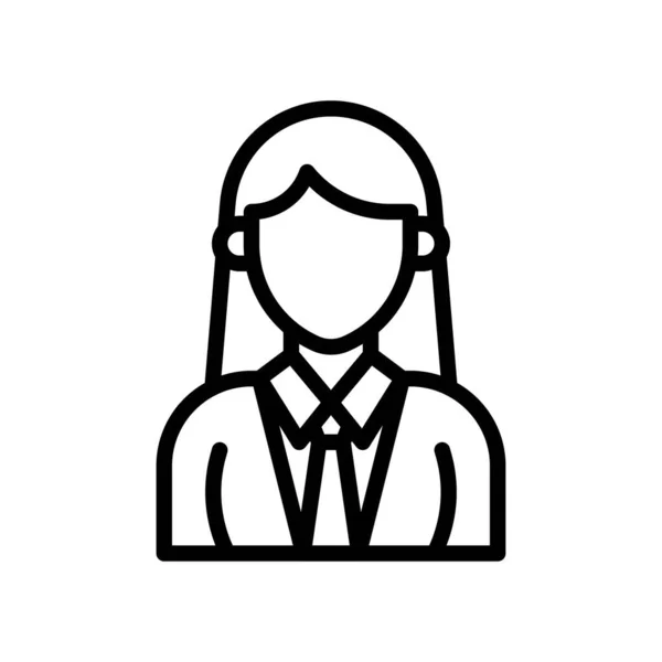 Administrative Related Girl Office Dress Tie Vector Lineal Style — Stock Vector
