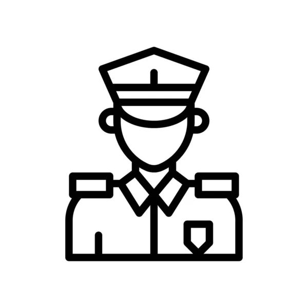 Administratieve Gerelateerde Bewaker Politie Man Met Uniform Pet Vector Lineaire — Stockvector