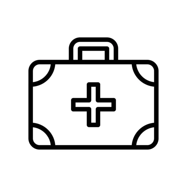 与行政相关的医疗或急救箱 带有加号矢量线形的急救箱 — 图库矢量图片