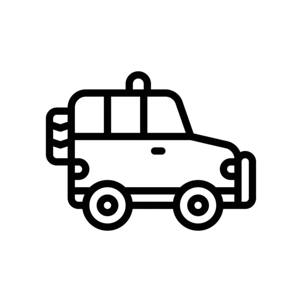 Verwaltungsbezogene Jeep Oder Auto Mit Beleuchtungsvektor Linearen Stil — Stockvektor