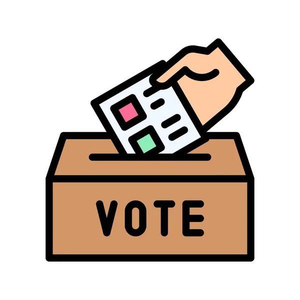 Election Related Vote Box Vote Page Hand Vector Editable Stroke — Stock Vector