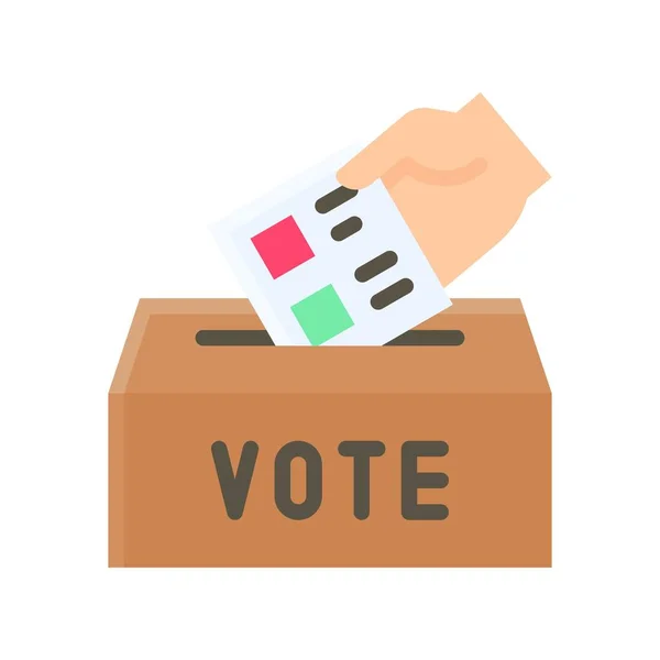 Caja Votación Relacionada Con Las Elecciones Con Página Voto Vector — Archivo Imágenes Vectoriales