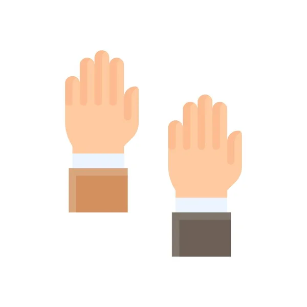 Election Related Hands Voting Public Vote Vector Flat Style — Stock Vector