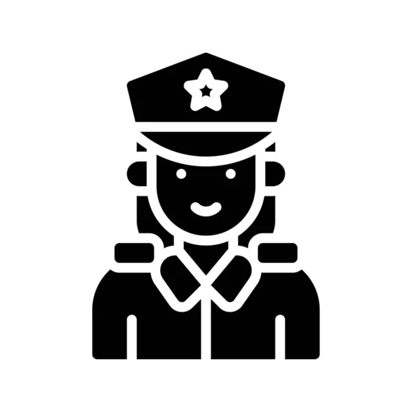 キャップベクトルを着た警察官の女性や少女に関する選挙 — ストックベクタ