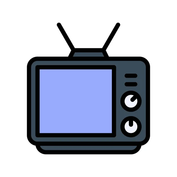 Écran Télévision Lié Temps Libre Avec Bouton Vecteur Antina Avec — Image vectorielle