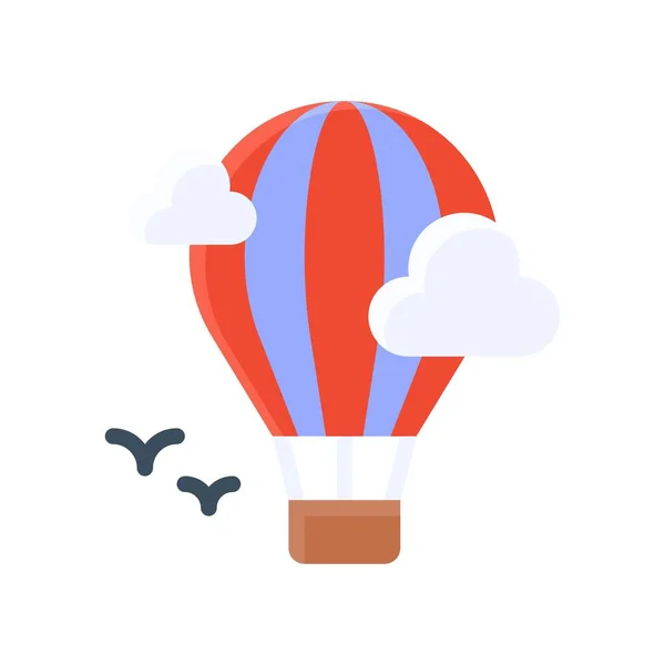 Tiempo Libre Relacionado Con Paracaídas Volador Con Nubes Aves Vector — Vector de stock