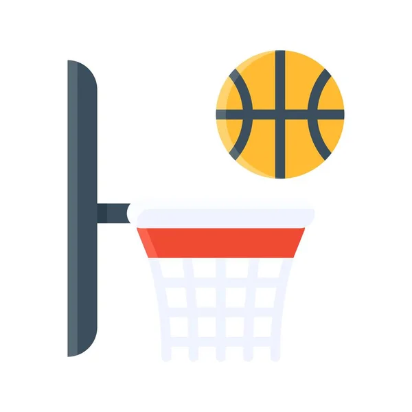 Freizeitbezogenes Basketballspiel Mit Ballvektor Flachen Stil — Stockvektor