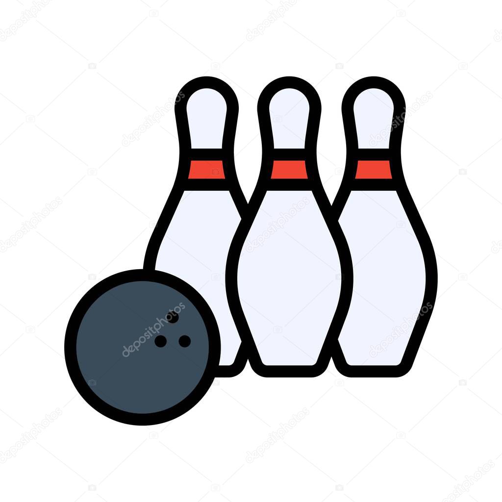 free time related three bowling lane with ball vector with editable stroke