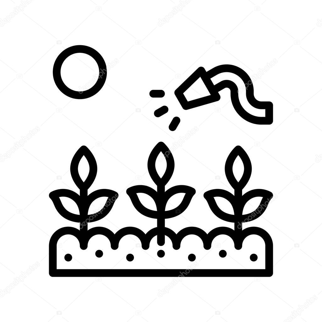 free time related flowers with water pipe and sun vector in lineal style