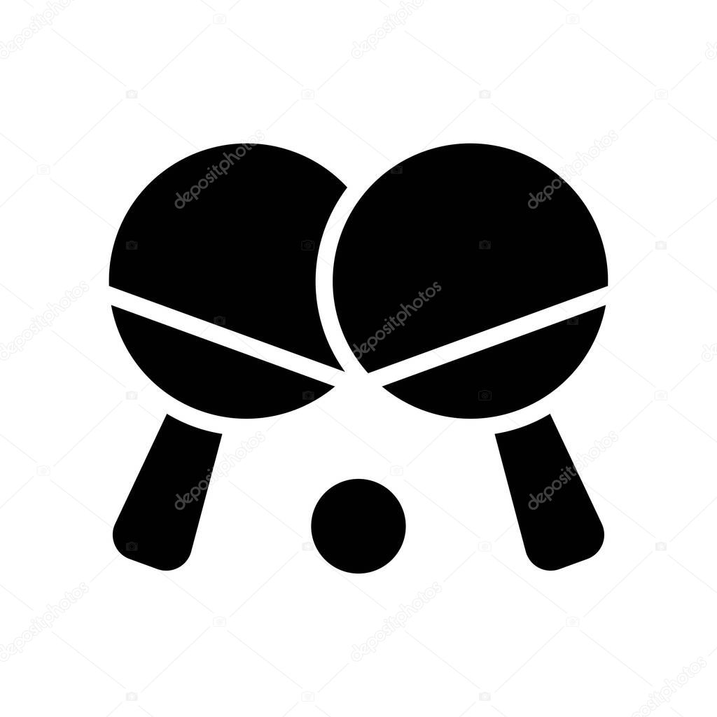 free time related table tennis bats with tennis ball vector in solid design