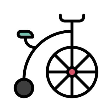 Geçit törenine bağlı sirk bisikleti ya da düzenlenebilir felçli bisiklet vektörü