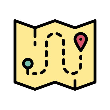 geçit haritası veya konum sayfası düzenlenebilir vuruşlu konum pin vektörü