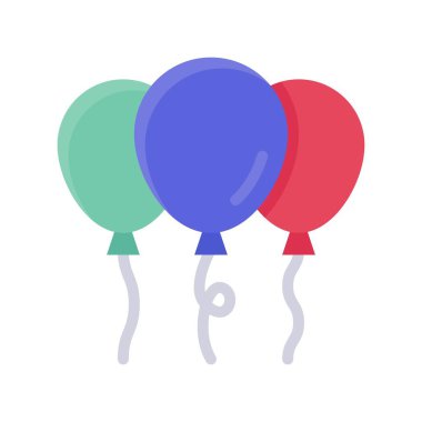 Düz stil iplik vektörüyle uçan kutlama balonları