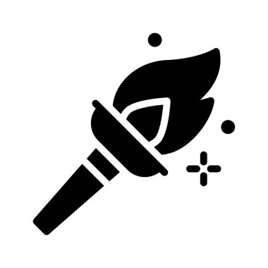 Geçit töreni ile ilgili alev ışığı sopa ve ateş vektörü ile katı tasarım