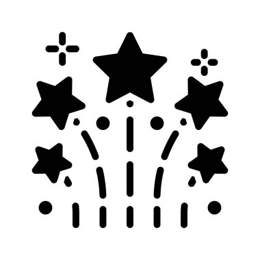 Somut dizaynda uçan yıldızlarla ilgili geçit töreni havai fişekleri