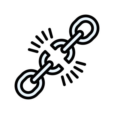 Düzenlenebilir felçli kırık metal zincir vektörünü protesto et