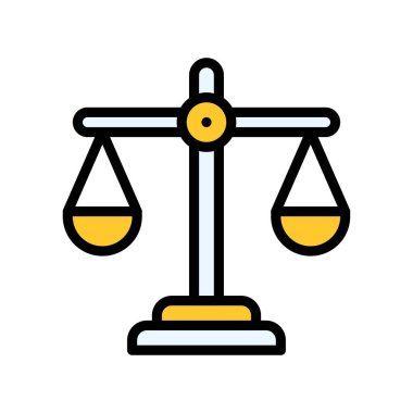 adaletle ilgili protesto ya da ağırlık ölçeğini düzenlenebilir vuruşlu vektör ile protesto et