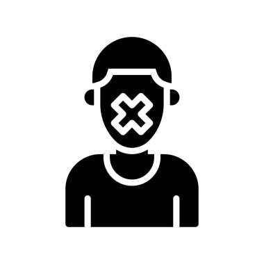 Çapraz işareti ve katı tasarım elbise vektörü olan masum bir çocuğu protesto etmek