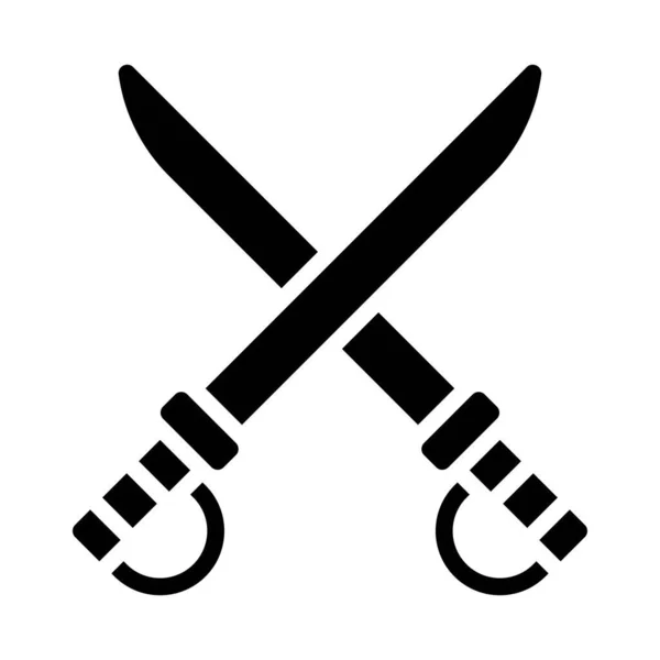 頑丈なデザインの戦闘ベクトル用ハンドル付きのパレード関連の剣 — ストックベクタ