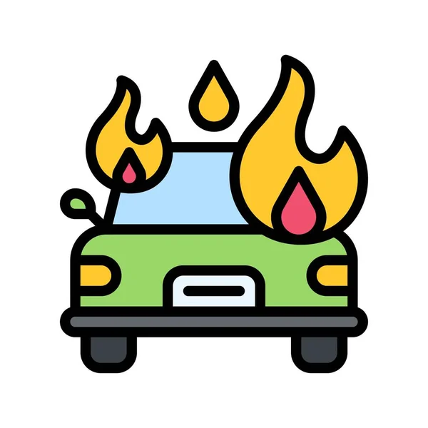 Protesty Związane Publiczne Ogień Samochód Wektorem Światła Edytowalnym Skoku — Wektor stockowy