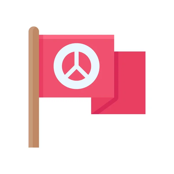 시위와 평화의 표시로 깃발을 형태로 막대기를 사용하는 — 스톡 벡터