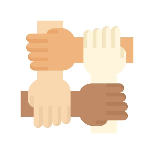 Protest Related United Hands Public Vector Flat Style — Stock Vector
