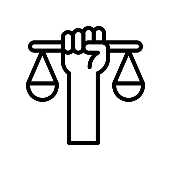 Protest Related Hands Justice Weight Scale Vector Lineal Style — Stock Vector