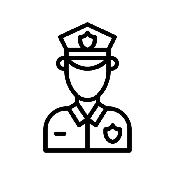 Protest Related Police Man Cap Badge Vector Lineal Style — Stock Vector