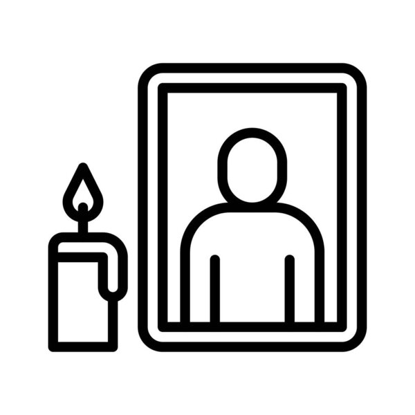 protest related boy dead photo with candle and fire vector in lineal style