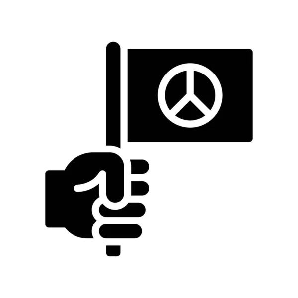 Protestation Liée Paix Signe Protestation Sur Drapeau Main Vecteur Dans — Image vectorielle