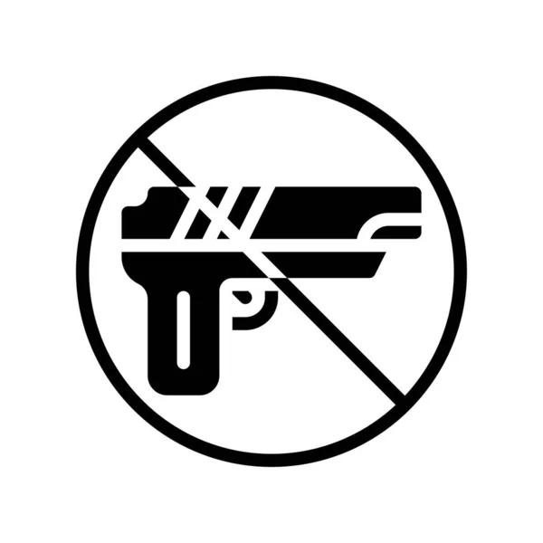 Pistolet Związany Protestem Wektorem Znaku Restrykcyjnego Wersji Stałej — Wektor stockowy