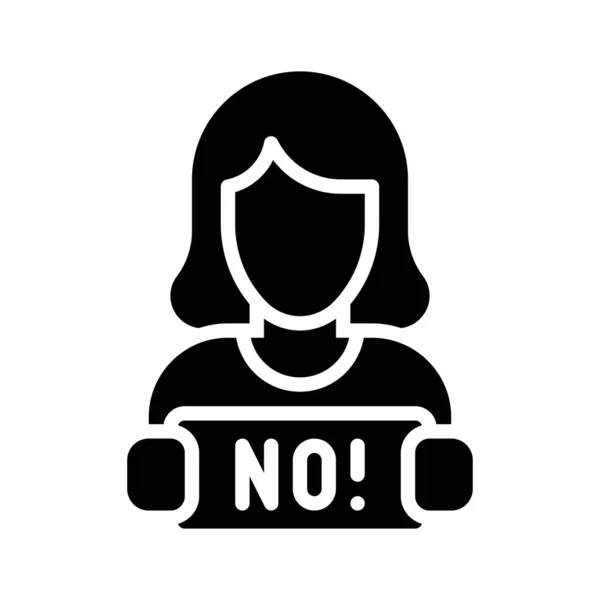 Placa Relacionada Protesto Mão Menina Com Vetor Texto Escrito Design — Vetor de Stock