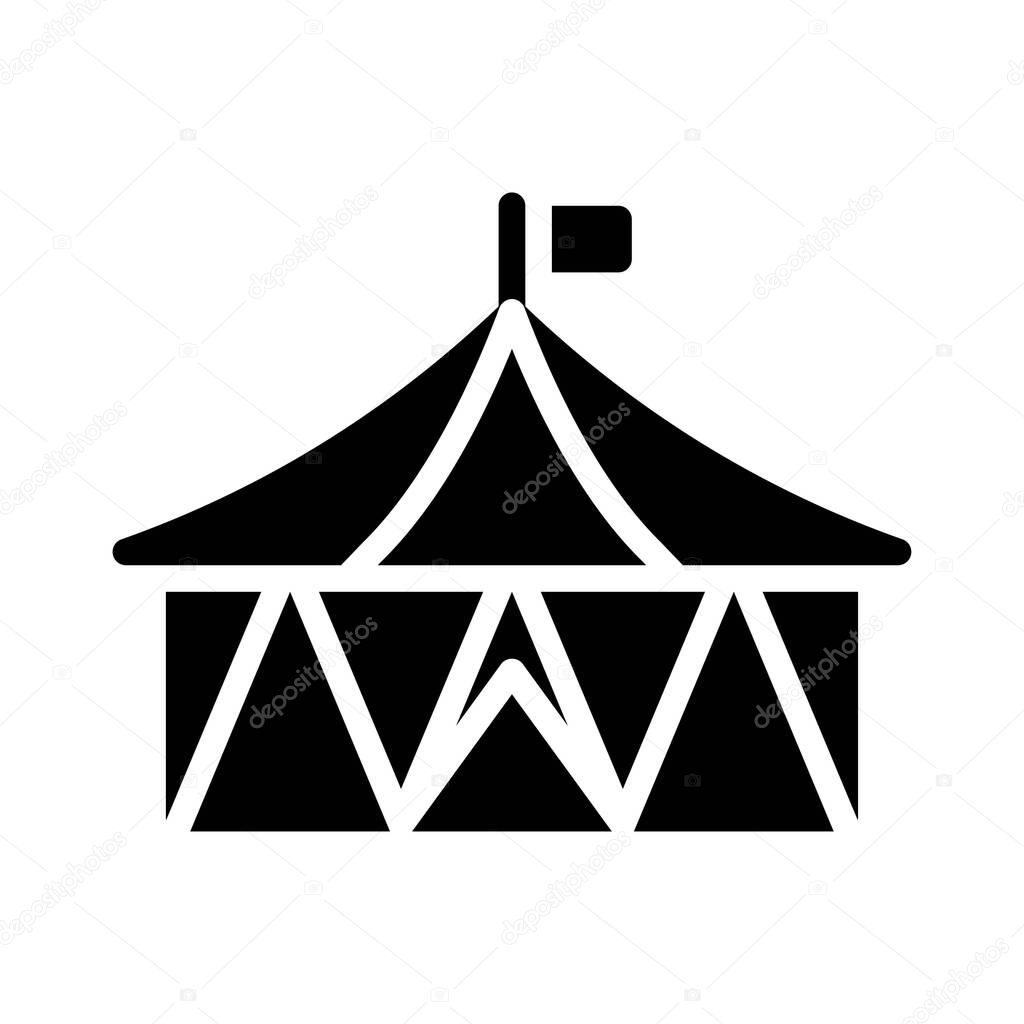 parade related circus tent with flag for enjoy parade holiday vector in solid design