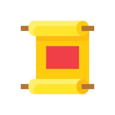 Düz dizaynda parşömenle ilgili Çince yeni yıl vektörü