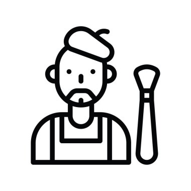 sanat ve zanaat bağlantılı karakter ve renk vektörü doğrusal veya düzenlenebilir vuruş tasarımı