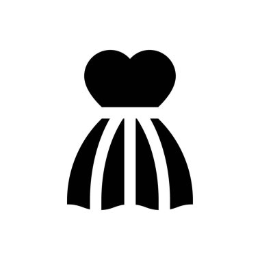 Aşk ve düğünle ilgili kalp şeklinde gelinlik vektörü.