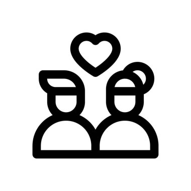 Sevgililer günü aşkı ve romantizm çiftleri kalp vektörü çizgisel tarzda