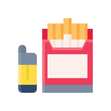 Sigara ikonu, süpermarket konsepti, vektör illüstrasyonu 