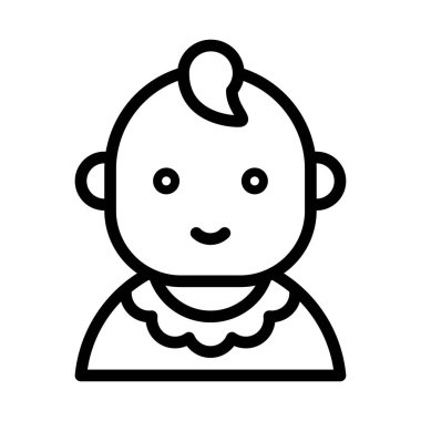 bebek partisi ile ilgili küçük çocuk ya da çocuk elbise ve saç vektörü çizgisel tarzda