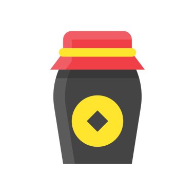 Düz tasarımda Çin 'e özgü yeni yıl alkol vektörü