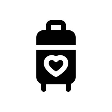 Aşk ve düğünle ilgili kalp bagaj vektöründe sağlam tasarlanmış.